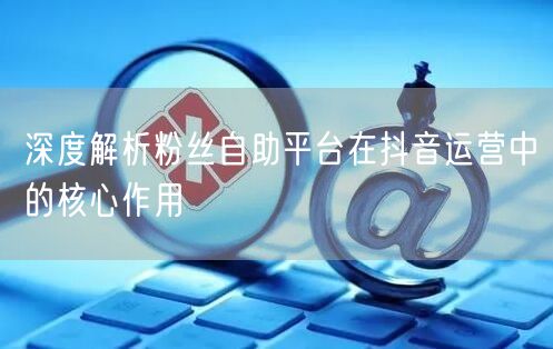 深度解析粉丝自助平台在抖音运营中的核心作用