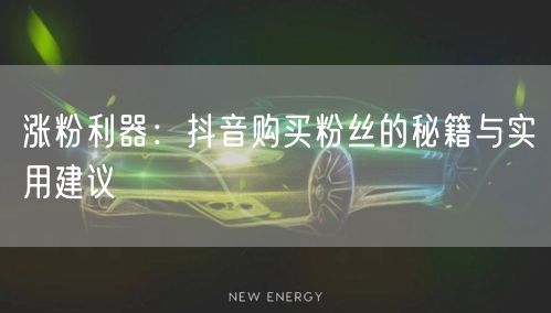 涨粉利器：抖音购买粉丝的秘籍与实用建议