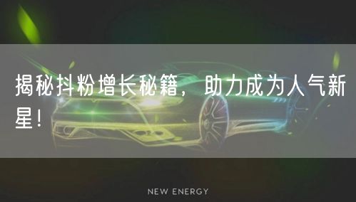 揭秘抖粉增长秘籍，助力成为人气新星！