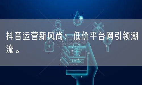 抖音运营新风尚：低价平台网引领潮流。