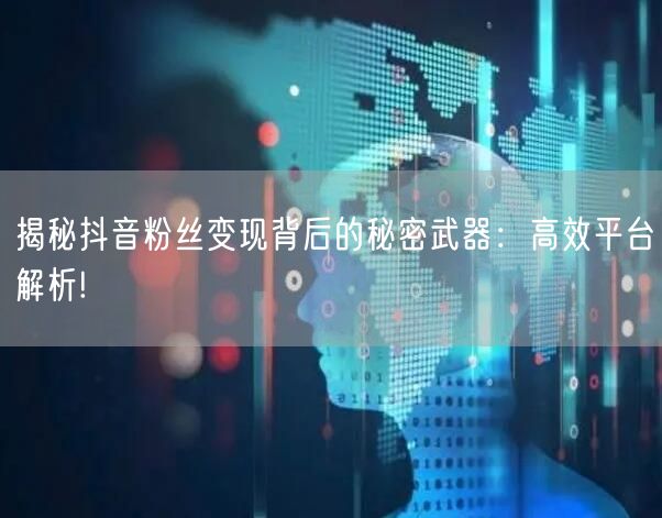 揭秘抖音粉丝变现背后的秘密武器：高效平台解析!
